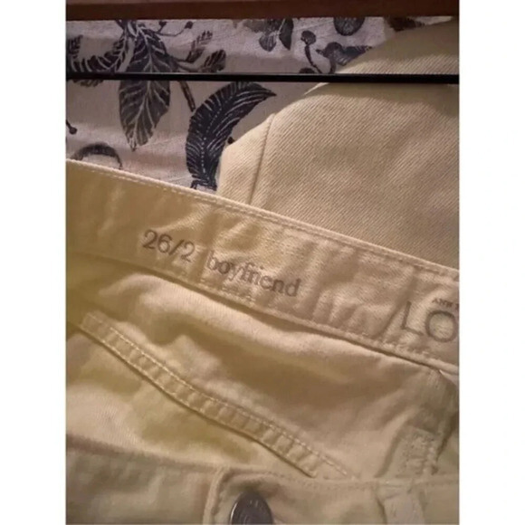 Ann Taylor Loft Boyfriend Yellow Denim Jeans Size 26/2 - Picture 6 of 8